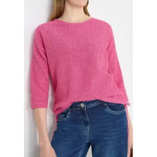 Cecil 3/4 Arm-Pullover mit seitlicher Raffung und Bindebändern, beetroot pink