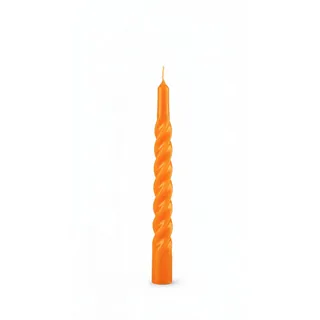 Lackkerzen, gedreht, Durchmesser 2,2 cm, Höhe 21 cm, 6 Stück, Farbe Kürbis/Pumpkin Cereria Di Giorgio