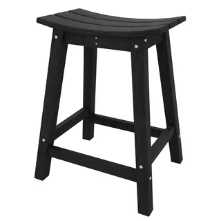 Outdoor Barhocker - Tresenhocker 1 Stück - Witterungsbeständiger Resinkunststoff - Counter Height - Mit Fußstütze - Für Terrasse und Garten