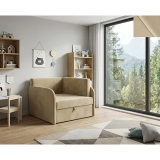 Schlafsessel LUCCA 79×104×67 cm mit Schlaffunktion 73×170, Bettkasten, Matratze, Stoff New Velo 202 BEIGE POLTRONA LETTO - Beige