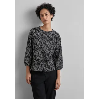 STREET ONE Damen, A322237 Shirt mit grafischem Muster, schwarz, 34