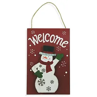 Galileo Casa 2423997 Türschalen, Xmas Welcome mit LED, MDF, Rot, Einheitsgröße