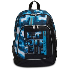 Seven Rucksack, Backpack für Schule, Uni & Freizeit, Geräumige Schultasche für Teenager, Mädchen, Jungen, Gepolsterter Schulranzen; mit Laptopfach -Advanced DIP&SKY, blau