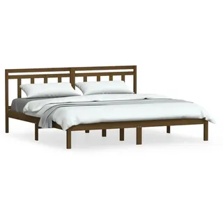 vidaXL Massivholzbett Honigbraun Kiefer 200x200 cm - Braun