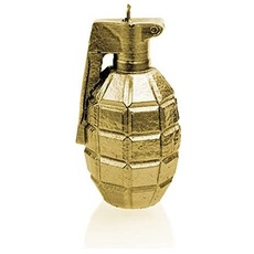 Candellana Handmade Grenade Kerze Geschenk- Lustig - Dekorative Kerze - Home Décor - Geschenke für Freunde - Baumwolle Docht - Brenndauer 25h - Classic Gold Kerze