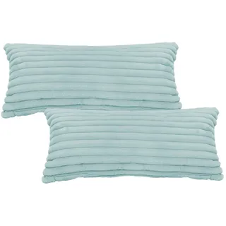 KEAYOO Flauschige Bettwäsche Kissenbezug Plüsch Kuschel Fleece Flanell Kunstfell Extra Warm für Winter mit Reißverschluss (Grün, 40x80cm)