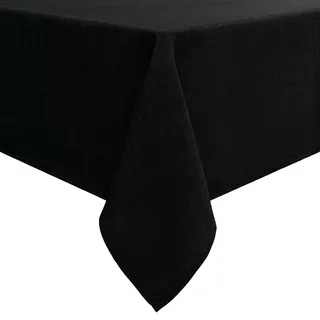 smiry Leinenoptik Tischdecke Abwaschbar Lotuseffekt Eckig 80 x 80 cm Tischtuch Leinendecke Wasserabweisend Tafeldecke Tischwäsche Fleckschutz, Schwarz