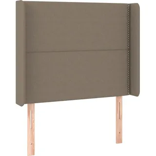 SYFAXTM Kopfteil mit Ohren Taupe 103x16x118/128 cm Stoff - Taupe