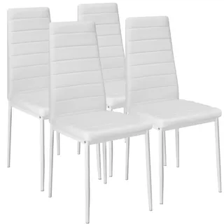 tectake Esszimmerstuhl 4er Set Thomas 41 x 45 x 98 5 cm weiß , Weiß , Textil , 48x98.5x45 cm , Esszimmer, Stühle