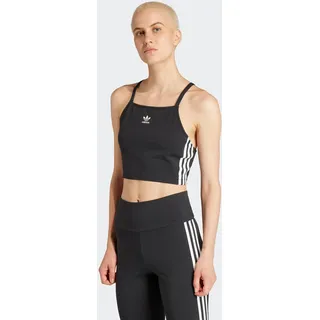 Tanktop ADIDAS ORIGINALS "3 S CROP TOP", Damen, Gr. XL, schwarz, Obermaterial: 93% Baumwolle, 7% Elasthan, Tops Tanktop, sportliche Schnittform, für Laufen und sportliche Aktivitäten