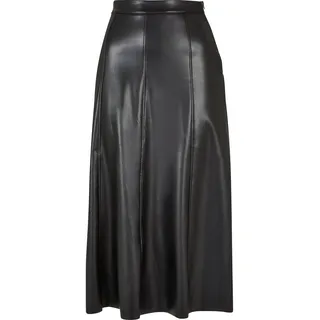 URBAN CLASSICS Damen TB5486-Ladies Synthetic Leather Midi Skirt Rock, Black, M