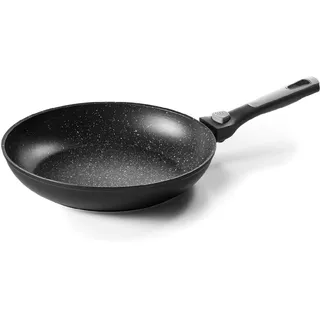 Pradel Excellence - PCUI002003 - Pfanne aus Schmied-Alu Pierra Ø28cm - Antihaftbeschichtung in Steinoptik - Abnehmbarer Griff - Alle Herdarten, Induktion & Ofen