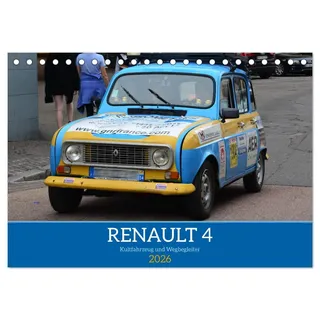 Calvendo Renault 4 - Kultfahrzeug und Wegbegleiter (Tischkalender 2026 DIN A5 quer), CALVENDO Monatskalender