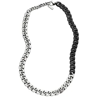 Diesel Herren Kette Halskette Zweifarbig Edelstahl Halskette DX1530931, Length: 450mm+50mm, Width: 10mm, Edelstahl, Kein Edelstein