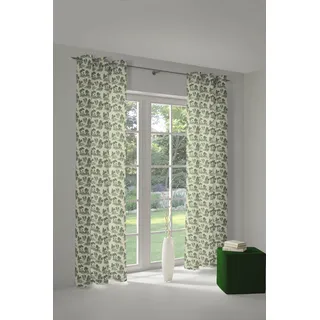Vorhang ADAM "Good Old Days" Gr. 1, grün, B:145cm H:145cm, Jacquard, Baumwolle (Bio-Baumwolle), Gardinen, Vorhang, aus 100% Bio-Baumwolle