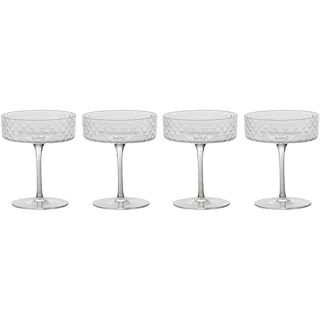 Zafferano Veneziano Mixology Glas für Cocktails Longdrinks Spirituosen | 4 Stück | Facetten Muster | mundgeblasen | Handarbeit (Goblet (VN01700))