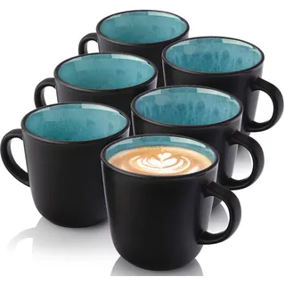 Sänger Kaffeebecher SET Granada - 6 teilig aus Steingut , Blau , 6-teilig , Rund , kratzfest , Geschirr, Tassen, Kaffeebecher