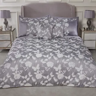 Emma Barclay Bettwäsche für Einzelbett, Motiv: Schmetterling, 100% Polyester, silberfarben