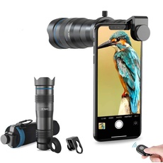 Apexel HD Handyobjektiv 28X Teleobjektiv mit Auslöser für iPhone Samsung, Huawei, Xiaomi Android Smartphone, Monokular Teleskop