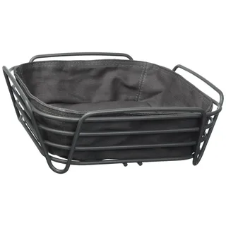 BLOMUS -DELARA- Brotkorb Size L, quadratisch, herausnehmbare Stofftasche, stilvolles Design, 26 x 26 cm, Farbe Magnet (64072)