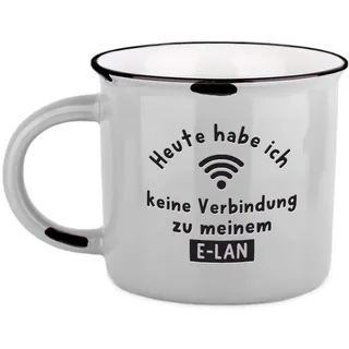 Grafik-Werkstatt Vintage-Becher aus Keramik im Emaille-Look, E-lan, 400 ml | Mit tiefgeprägtem Schriftzug und Geschenkbox - 39 Designs, spülmaschinen- und mikrowellengeeignet