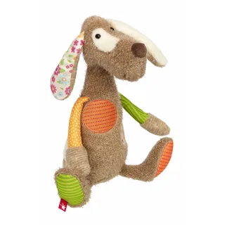 Sigikid 42845 Stofftier Hund Patchwork Sweety Kuscheltier zum Spielen & Schmusen aus weichem Materialmix für Babys und Kinder, Jungen und Mädchen von 0 Monaten bis 8 Jahren Mehrfarbig/Hund 32 cm