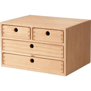 Holz Schreibtisch-Organizer mit Schubladen - Home Office - Natur - Holz - 1 Stück