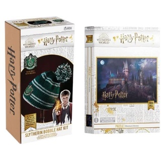 Harry Potter Bundle, Bommelmütze Slytherin & 1000 Teile Puzzle Schule Hogwarts