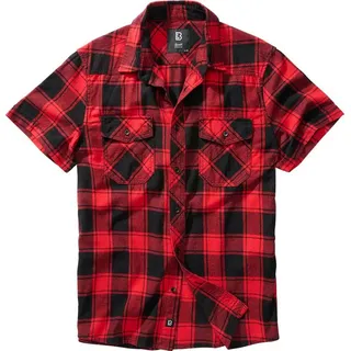 Brandit Textil Brandit Check Shirt Short Sleeve, Farbe: red/Black, Größe: 6XL