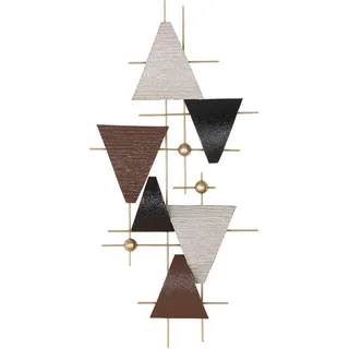 Casablanca by Gilde Wanddekoobjekt »Wandrelief Bandiera anthrazitfarben; beige; braun H. 38 cm«, grau