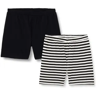 ONLY Womens Onlmay High Waist Stripe JRS 2Pk Shorts, Black, L