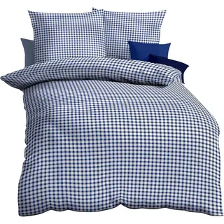 KAEPPEL Biber Bettwäsche Vichy Karo blau 135x200 cm