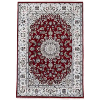 Woven Arts »Nain, auch als Läufer« rechteckig 15 mm Höhe handgeknüpft, Wohnzimmer, reine Wolle, rot,