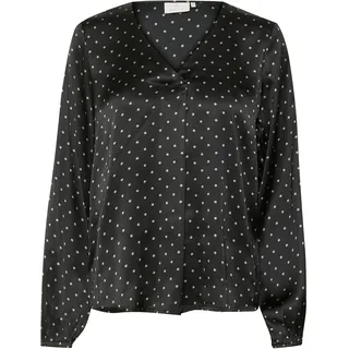 Blusentop KAFFE "Damen Bluse ärmellos KAluna", Damen, Gr. 34, grau (schwarz, steeple gray dot), Obermaterial: 100% Polyester PES., Blusen Blusentop