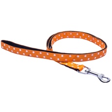 Wouapy Wouapy Hundeleine mit Punkten für Hunde, orange Leine in 20 mm Breite und 1 Meter Länge