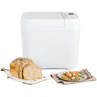 Panasonic SD-B2510W Vollautomatischer Brotbackautomat, 4 glutenfreie Programme, horizontales Design, 21 automatische Programme, 2 Temperatursensoren, 13 Stunden Zeitvorwahl, LCD-Display, Weiß