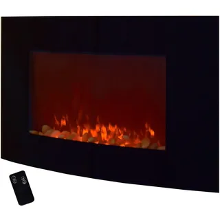 Syntrox Wandkamin mit Fernbedienung Elektrokamin Jerez schwarz - Schwarz