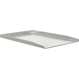 Universelle BBQ-Grillschale 49 cm aus Edelstahl, zwei Griffe, für Gas- und Holzkohlegrills, weiß