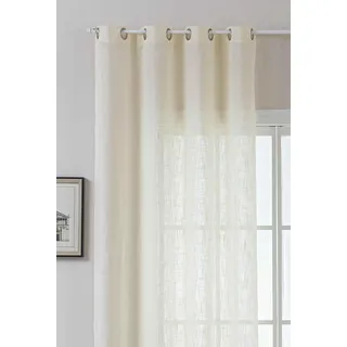 Gardine Ösen Grobfaser »Seoul« HxB 245x140 cm Creme Ösen Linenlook-Struktur Uni Halbransparent Blickdicht 2024110