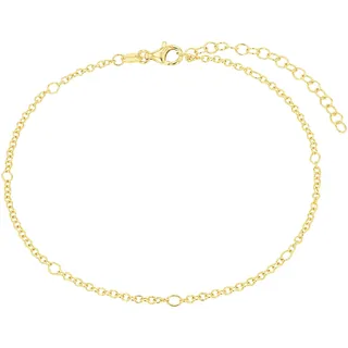 Amor Fußkette 925 Sterling Silber Damen Sommerschmuck, 22+5 cm, Gold, Kommt in Schmuck Geschenk Box, 2038564