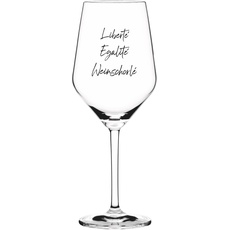Sand & Soda 9500005 Modernes Weinglas mit trendigem Spruch Liberté, Egalité Weinschorlé, Geschenkbox – Made in Germany