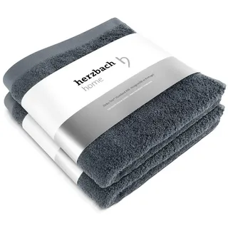 herzbach home Pura Handtuch 50 x 100 cm grau