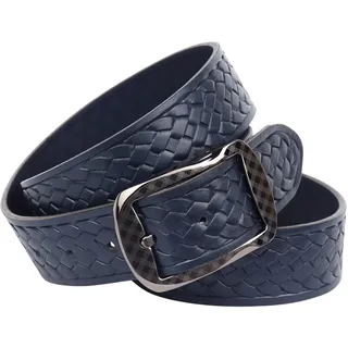Ledergürtel ANTHONI CROWN, Damen, Gr. 95, blau, Leder, unifarben, Gürtel Ledergürtel, mit Flecht-Prägung