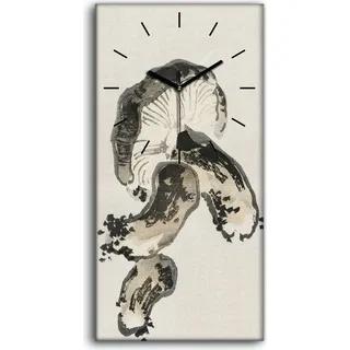 Dekor Leinwand Uhr Wandbilder 30x60 Malerei Asiatischer Pilz Champigion Kunst - schwarze Hände - Beige