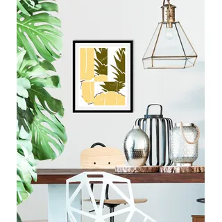 queence Bild "Pineapple" Abstrakt  Ananas  Essen  Kunst  Lebensmittel  Obst  Obst Bilder 1 Stk. tlg. gerahmt, farbe rahmen: schwarz, farbe bild(er): gelb