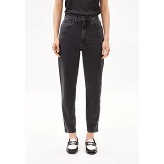 MAIRAA | Mom Jeans recycelter Baumwoll Mix Comfort Stretch - schwarz (28-32)