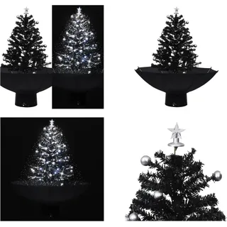 vidaXL Schneiender Weihnachtsbaum mit Schirmfuß Schwarz 75 cm PVC - Schneiender Weihnachtsbaum - Schneiende Weihnachtsbäume - Weihnachtsbaum Mit Schneefall - Weihnachtsbäume Mit Schneefall - Schwarz