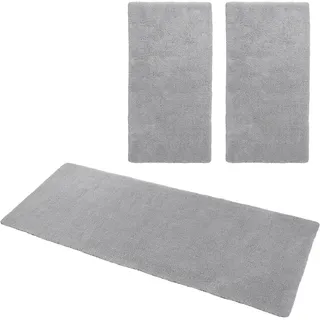 OTTO home Hochflor-Bettumrandung »Microfaser Teppich Magong, besonders weich, sehr feiner Flor« Höhe 25 mm 3 tlg. uni, einfarbiger Bettvorleger, Läufer-Set, Schlafzimmer, Kinderzimmer,