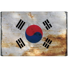 Blechschild Wandschild 20x30 cm Südkorea Fahne Flagge