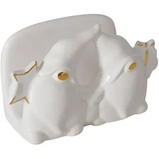 Boltze Home Serviettenhalter Keramik Maddy , Weiß , Stein , 13x8x6 cm , Dekoration, Weihnachtsdekoration